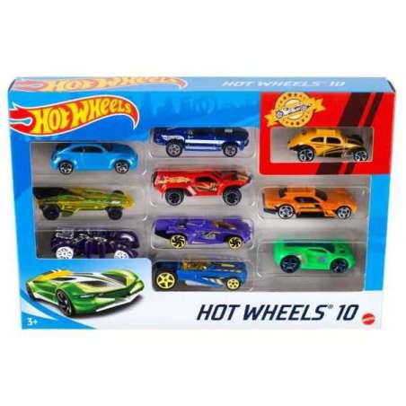 hot wheels pack de 10 vehículos modelos surtidos (mattel - 54886)