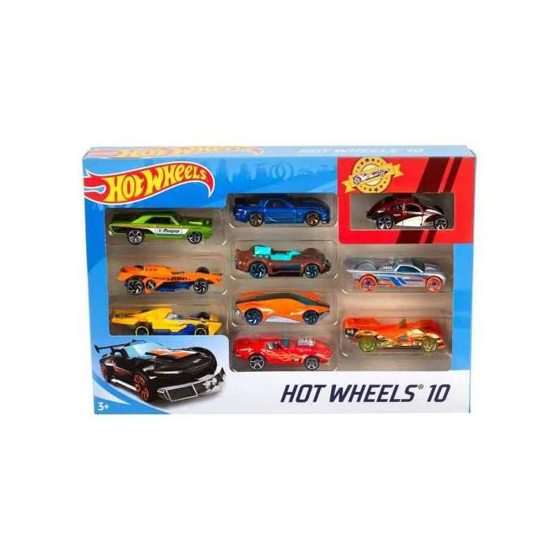 hot wheels pack de 10 vehículos modelos surtidos (mattel - 54886) hot wheels pack de 10 vehículos modelos surtidos (mattel - 54886)