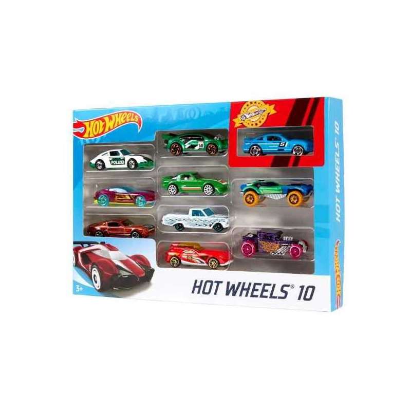 hot wheels pack de 10 vehículos modelos surtidos (mattel - 54886) hot wheels pack de 10 vehículos modelos surtidos (mattel - 54886)