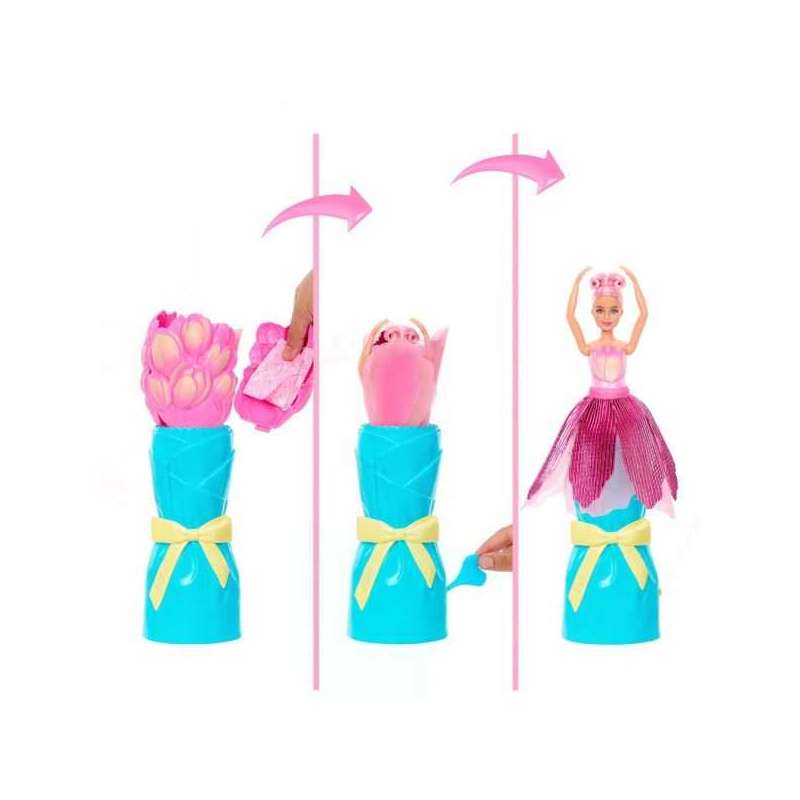 barbie petal pop muÑeca tulipan rosa (mattel - jmf57)