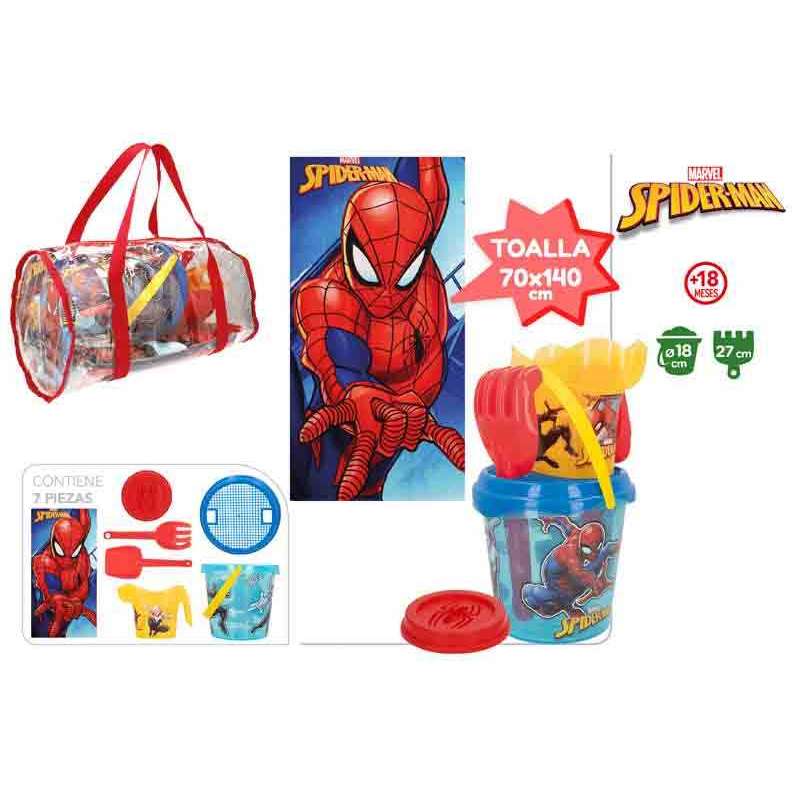 spiderman bolsa cubo 18cm+accesorios+toalla (color baby - 77892)