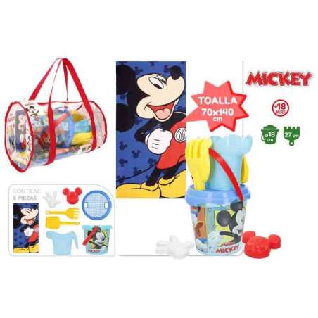 mickey bolsa cubo d 18cm+accesorios+toalla (color baby - 77887)