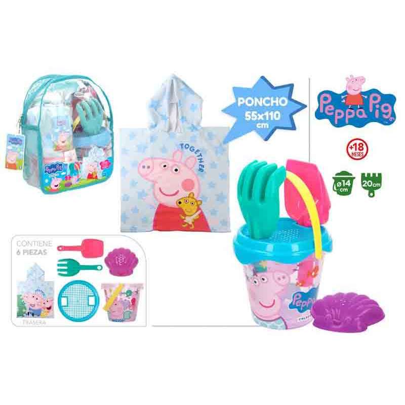 peppa pig mochila cubo d 14 cm+accesorios+poncho (color baby - 77890) peppa pig mochila cubo d 14 cm+accesorios+poncho (color baby - 77890)