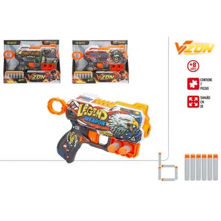 v-zone pistola dardos skin 6 dardos 20 cm (color baby - 47745)