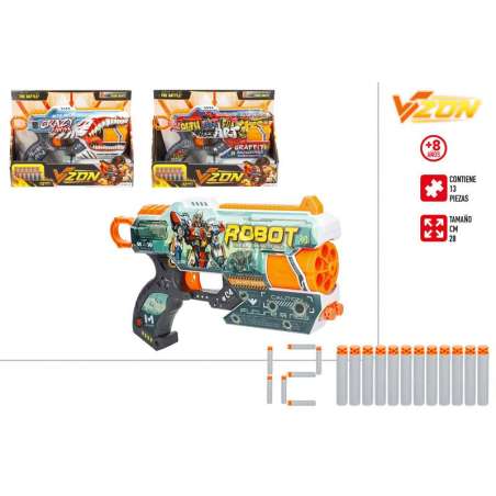 v-zone pistola dardos skin con 12 dardos (color baby - 47746)