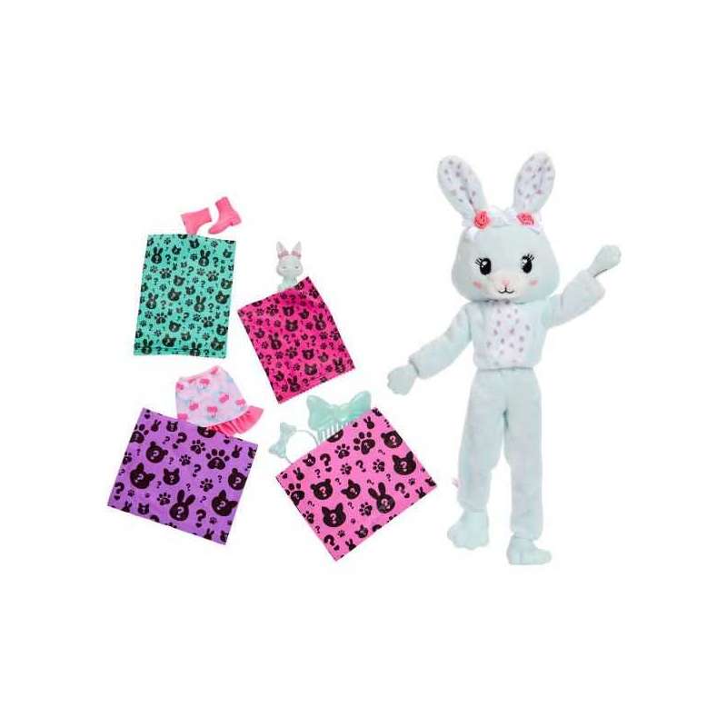 barbie cutie reveal lazos dulces conejito menta (mattel - jjp65)