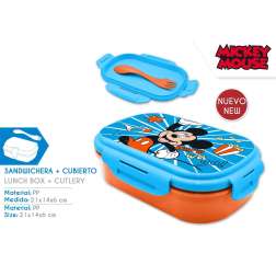 mickey sandwichera con cubiertos (kids licensing - mk22067)
