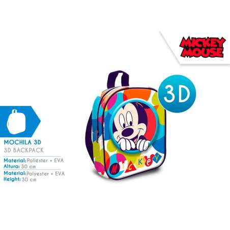 mickey mochila 3d (kids licensing - mk22086)