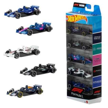 hot wheels pack de 5 coches f1 (mattel - jln11)