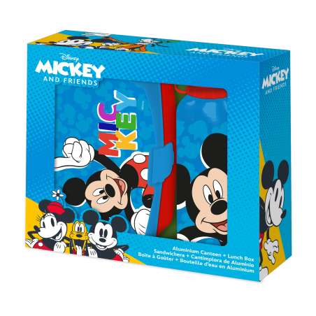 mickey cantimplora aluminio + sandwichera (kids licensing - mk30007)
