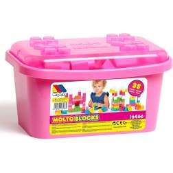 molto contenedor bloques 35 piezas rosa (molto - 16466)