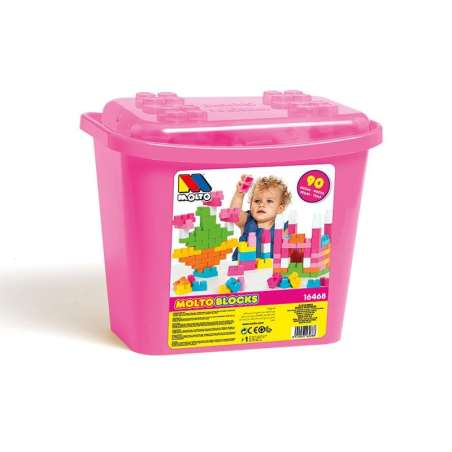 molto contenedor bloques rosa 90 piezas (molto - 16468)