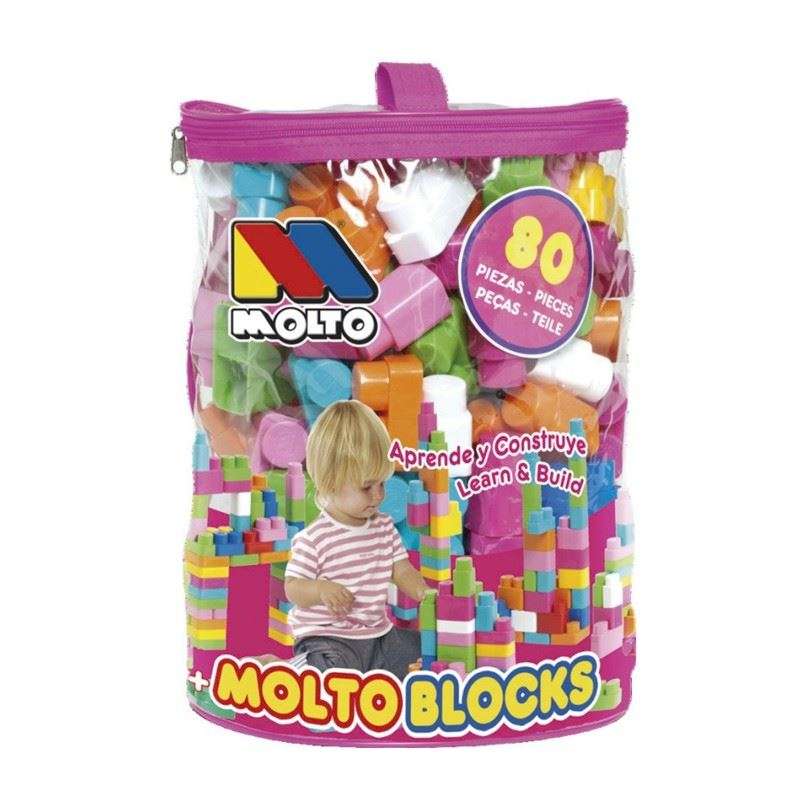 molto bolsa bloques rosa 80 piezas (molto - 13461) molto bolsa bloques rosa 80 piezas (molto - 13461)