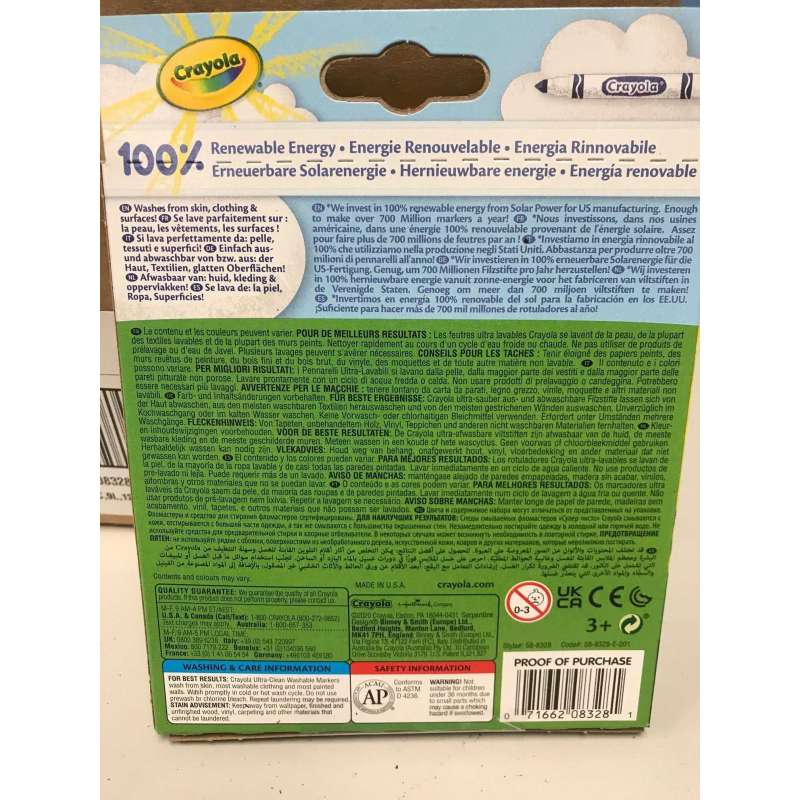 crayola 8 rotuladores ultralavables (crayola - 58-8328g)
