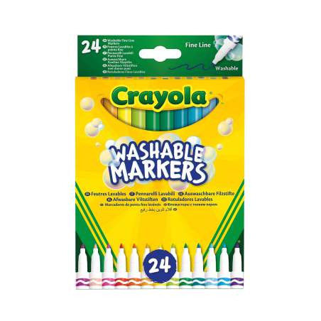 crayola 24 rotuladores lavables punta fina (58-6571)