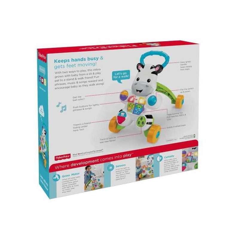 fisher-price aprende andador cebra ( mattel - dld87)