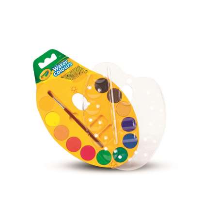 crayola paleta 12 colores acuarelas y pincel (53-8434)