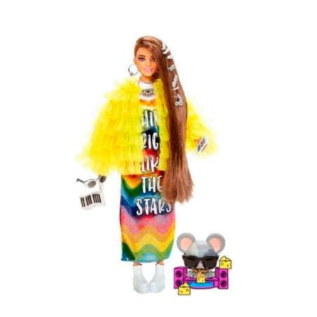 barbie extra vestido arcoiris (mattel - gyj78)