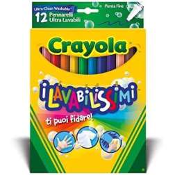crayola 12 rotuladores super lavable punta fina (binney & smith - 58-6671)