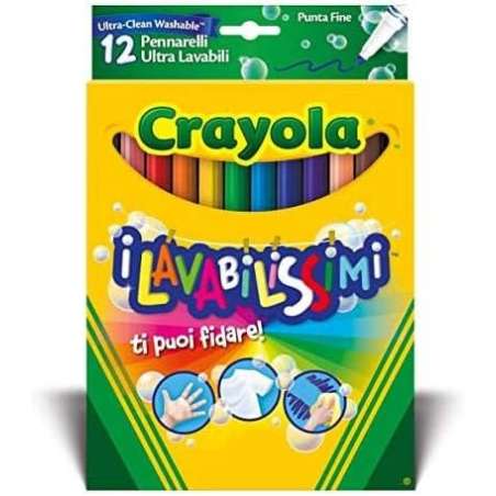 crayola 12 rotuladores super lavable punta fina (binney & smith - 58-6671)