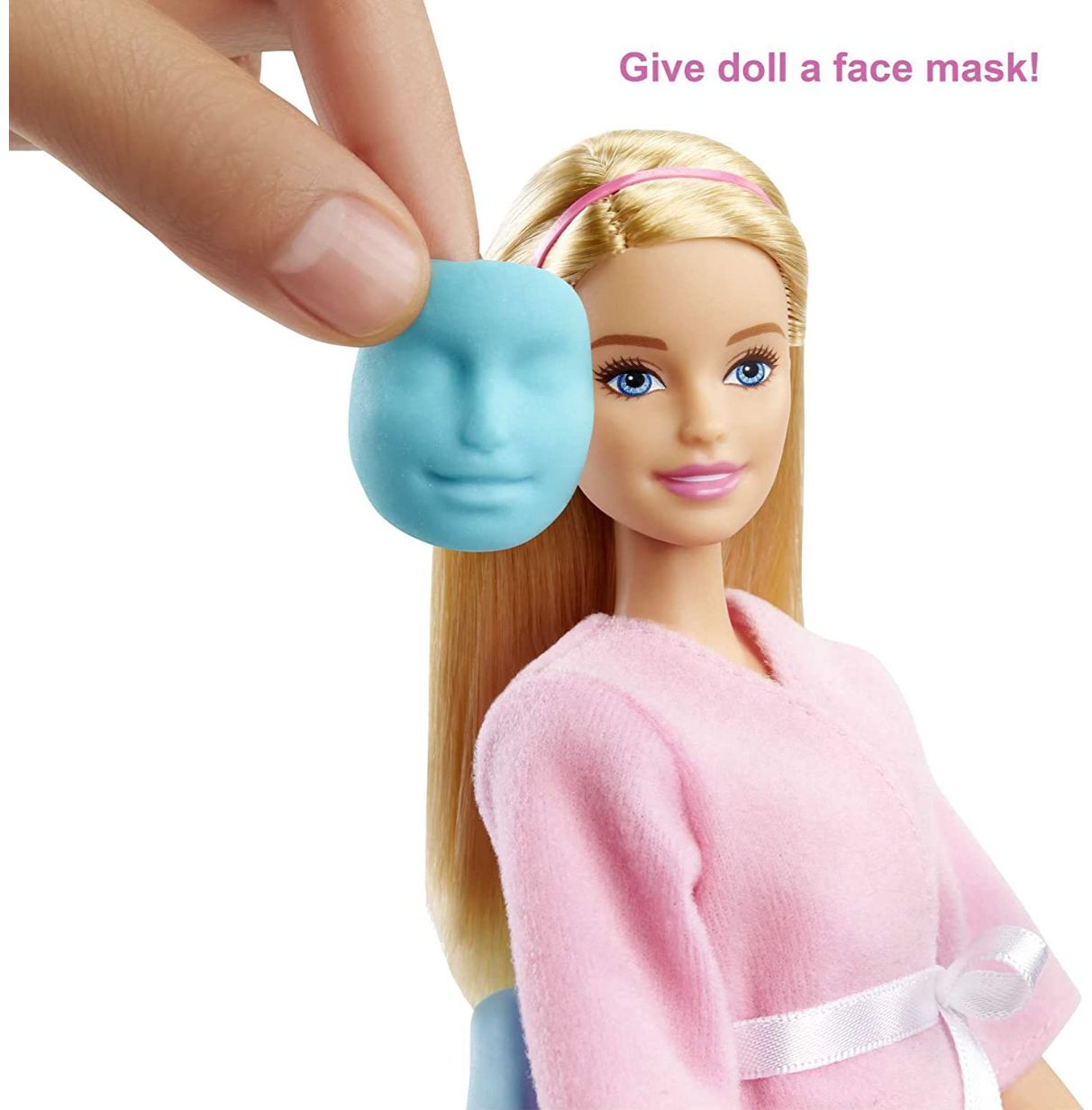 barbie con su mascarilla spa playset