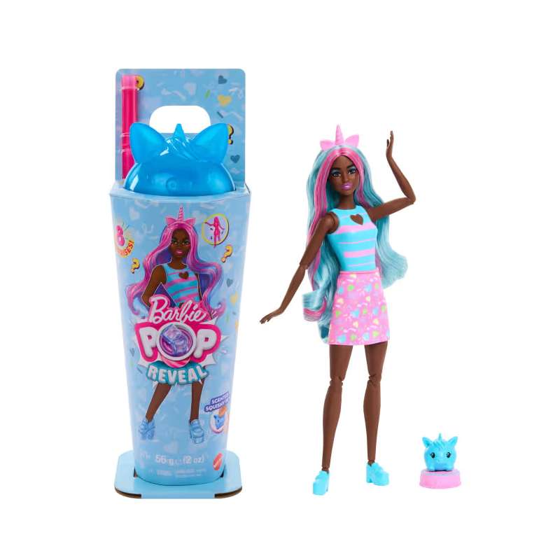 barbie pop reveal fiesta animales vaso azul (mattel - jcn86)