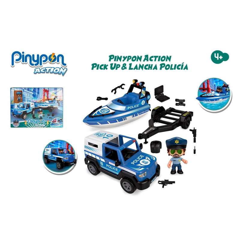 pin y pon action pick up-lancha policia