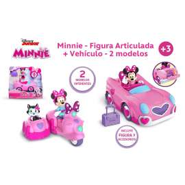 minnie figura articulada+vehiculo sdos