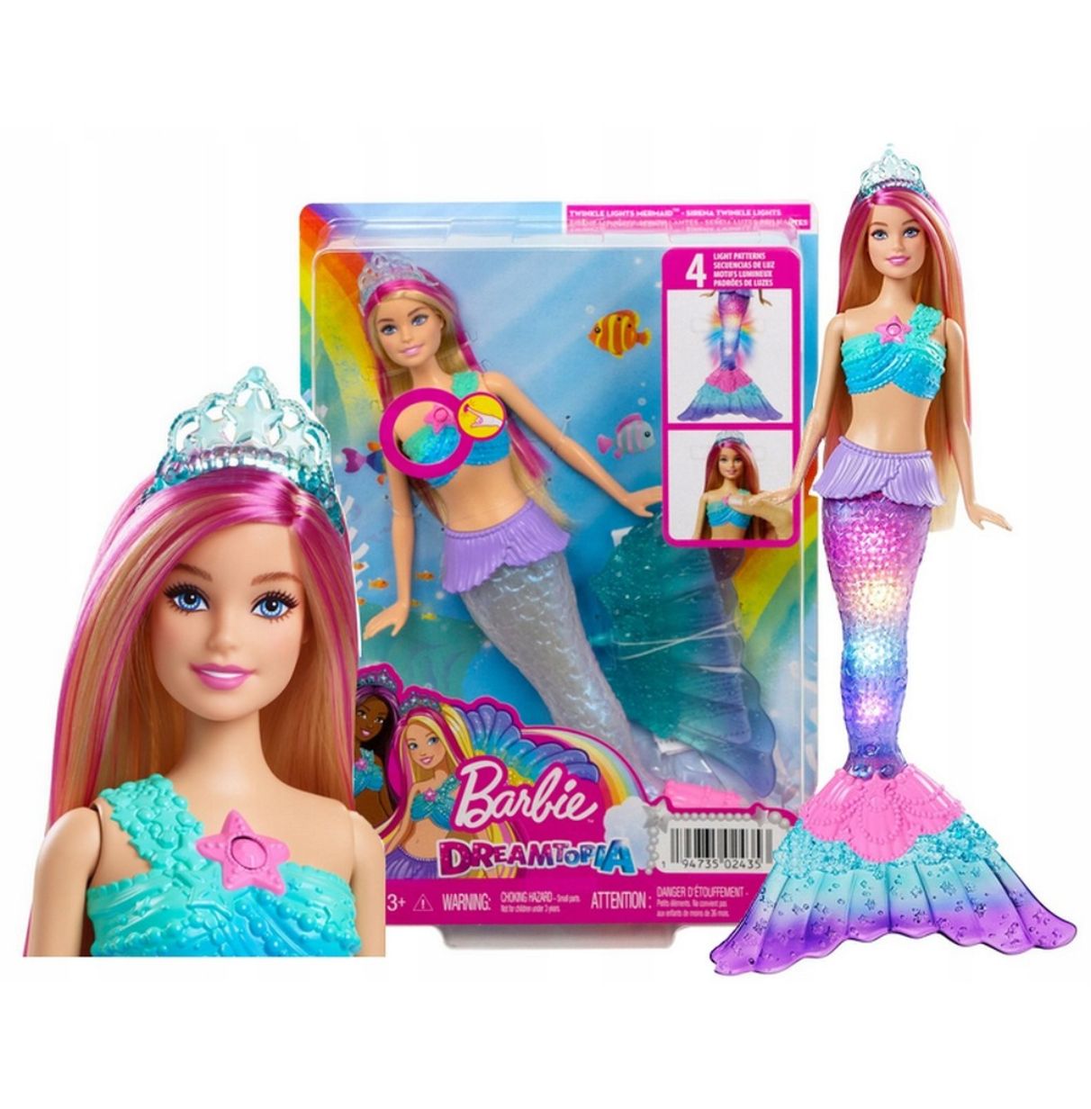 barbie sirena luces magicas