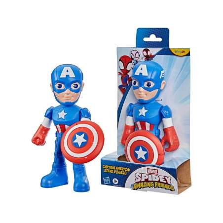 spidey figura superheroe capitan america (hasbro - g24625x0)