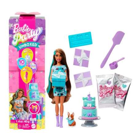 barbie party reveal muÑeca azul con sorpresa (mattel - jfg72)