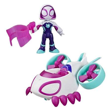 spidey ghost spider y helicoptero (hasbro - g24595x0)