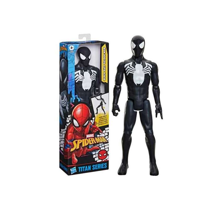 spiderman figura titan spiderman traje negro (hasbro - g28605x0) spiderman figura titan spiderman traje negro (hasbro - g28605x0)