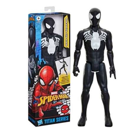 spiderman figura titan spiderman traje negro (hasbro - g28605x0)