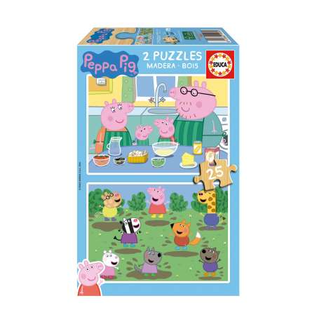 puzzle 2x25 piezas peppa pig (educa - 19995)