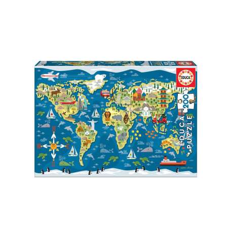 puzzle 200 pzas mapamundi (educa - 19292)