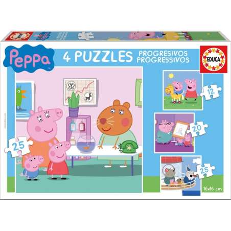 puzzle 12-16-20-25 piezas peppa pig