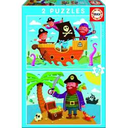 puzzle 2x20 piezas piratas ( educa - 17149)