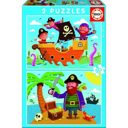 puzzle 2x20 piezas piratas ( educa - 17149)