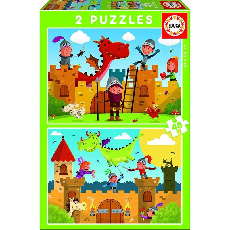puzzle 2x48 piezas dragones y caballeros puzzle 2x48 piezas dragones y caballeros