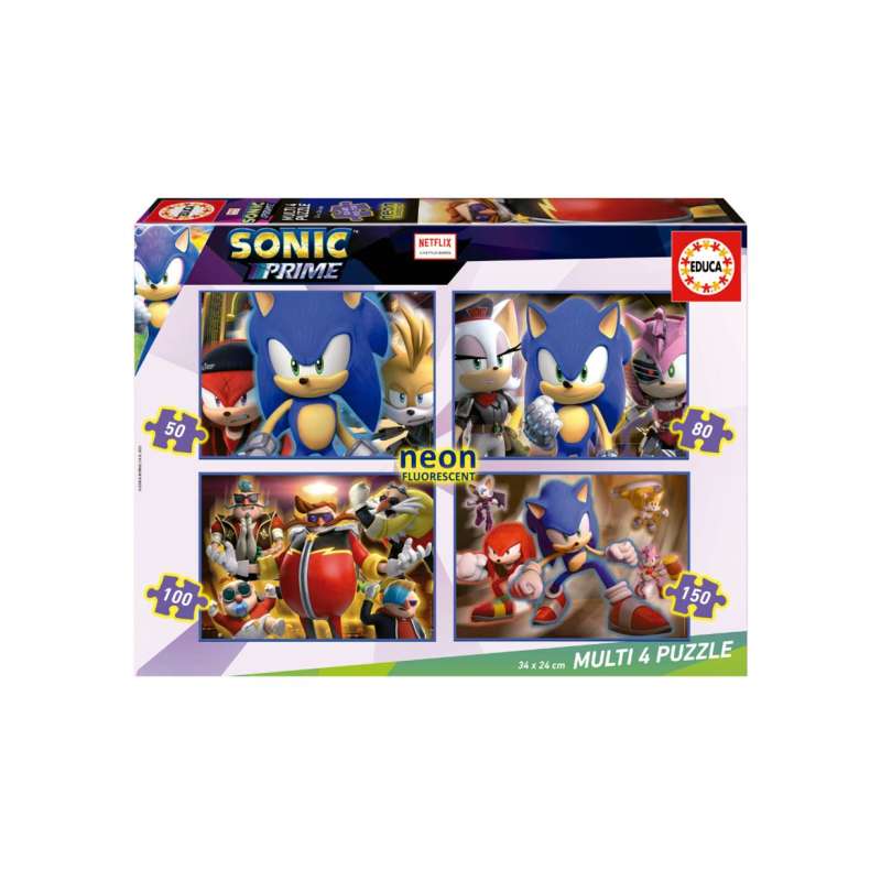 puzzle multi 4 sonic prime neon (educa - 19631) puzzle multi 4 sonic prime neon (educa - 19631)