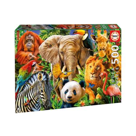 puzzle 500 piezas collage animales salvaje (educa - 19550)