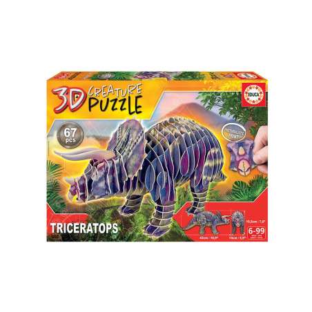 puzzle creature 3d 67 pzas triceratops (educa -19183)