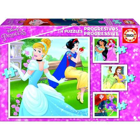 puzzle 4 progresivos disney princess (educa - 17166)