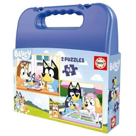 puzzle 2x48 piezas maleta bluey ( educa - 19831)