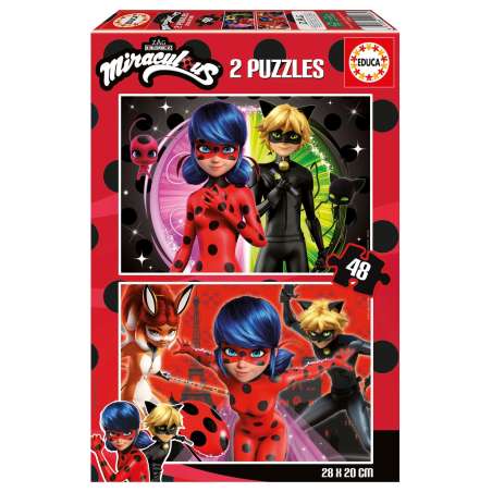 puzzle 2x48 piezas ladybug (educa - 19968)