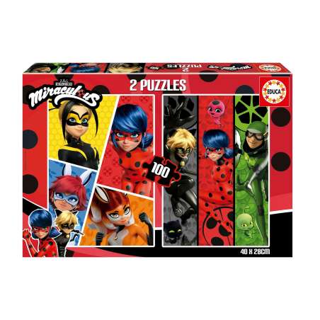puzzle 2x100 piezas ladybug (educa - 19969)