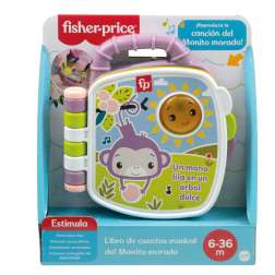 fisher-price libro musical mono morado (mattel - jfn09)
