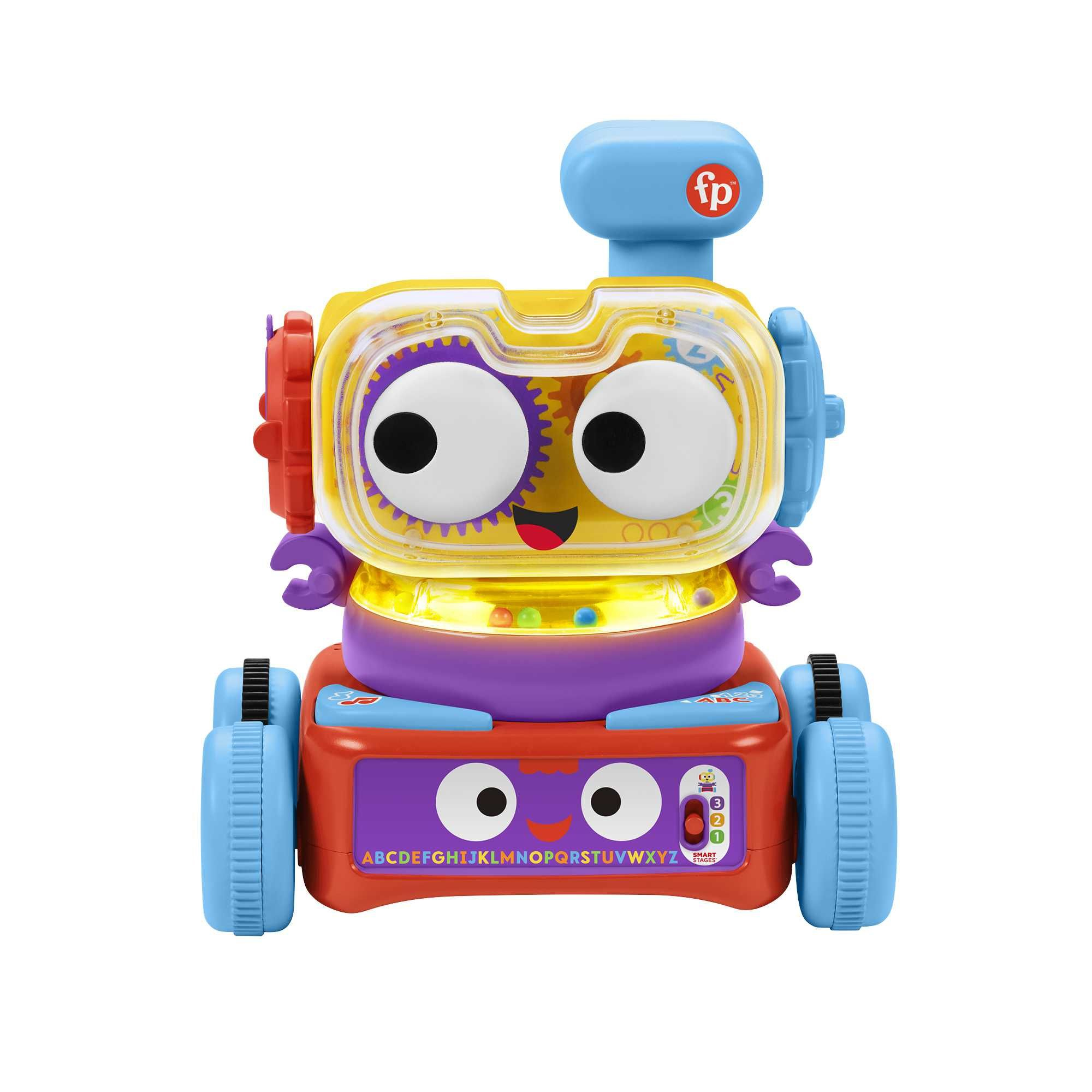 fisher-price tito robotito, robot aprendizaje 3 en 1, juguete interactivo con luces y sonidos, regalo para bebés +6 meses (matte