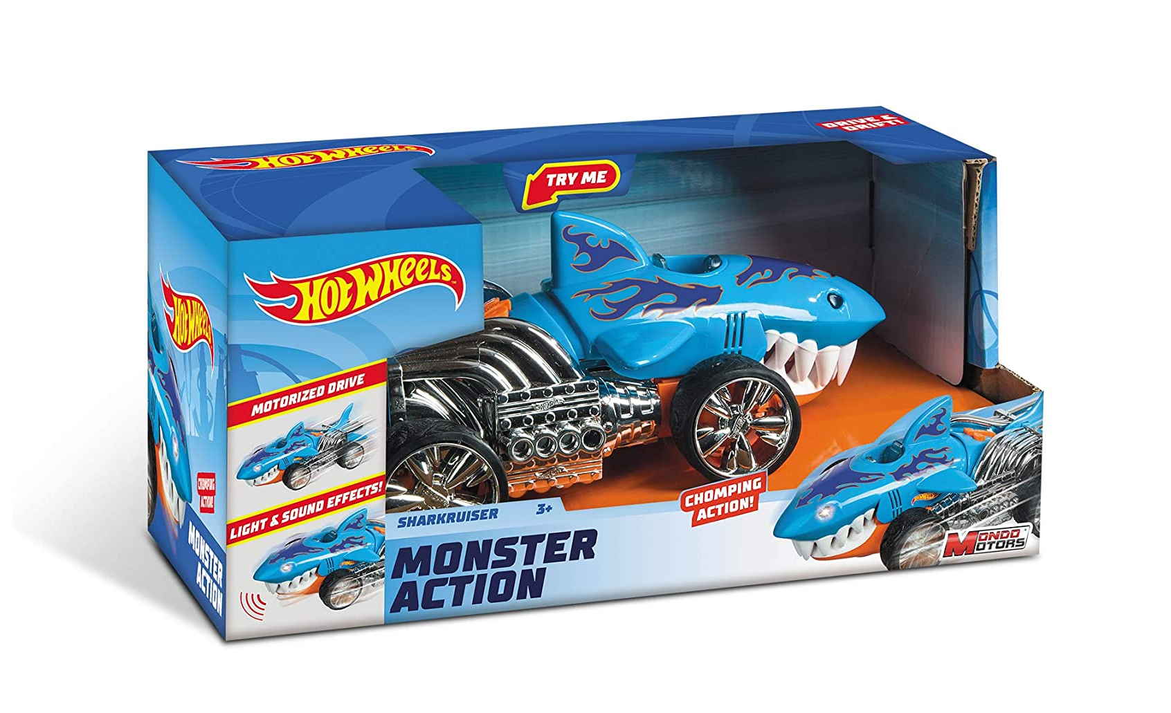 hot wheels coche sharkruiser luces-sonid